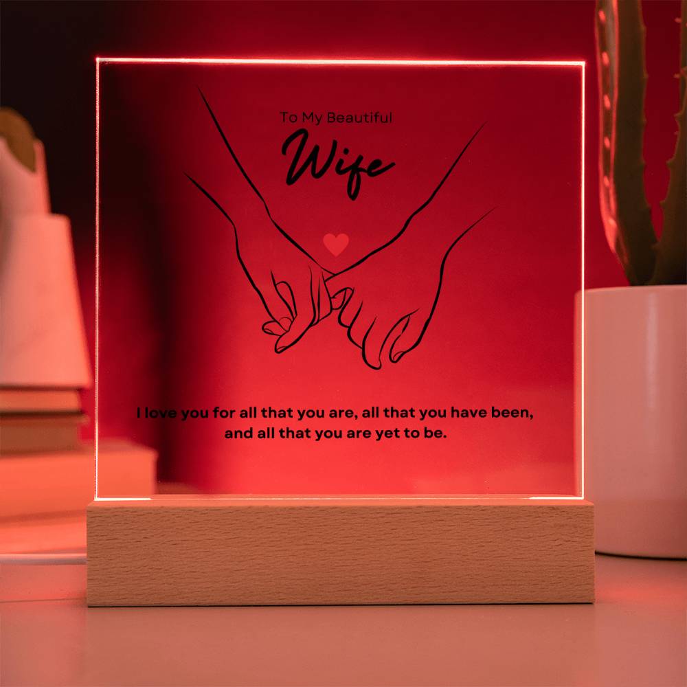 To My Wife Couple Holding Hands Acrylic Plaque